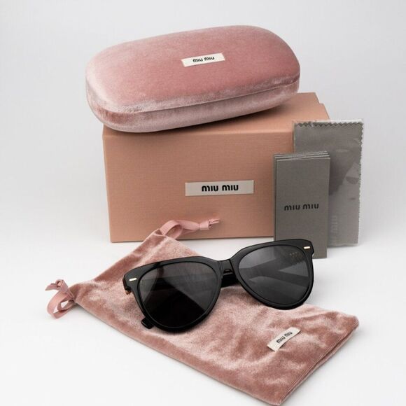 NEW Miu Miu MU12ZS 16K5S0 Black Grey Phantos Unisex Sunglasses 0MU 12ZS